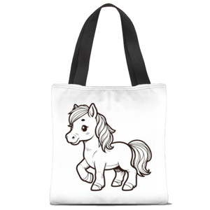 Tas Tote Fullprint Totebag coloring horse