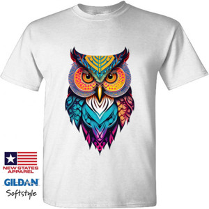 Kaos Burung Hantu Warna-Warni