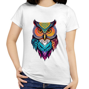 Kaos Burung Hantu Warna-Warni