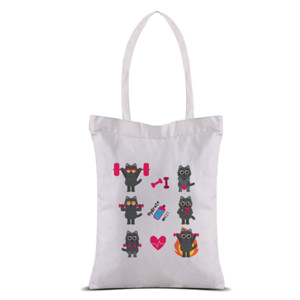 Tas Tote Kitty Exercise White - On Fire