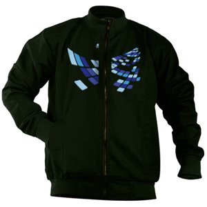 Jaket Bomber kaos biru