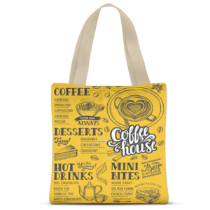 Tas Tote Fullprint coffee