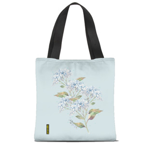 Tas Tote Fullprint Bunga Biru full bloom (2 warna)