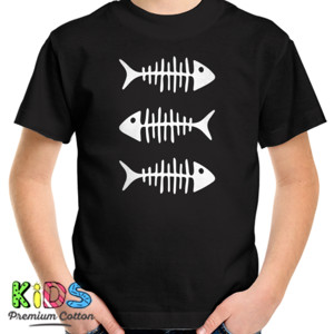 Kaos White Fish Bones T Shirt Funny - Sakatiar