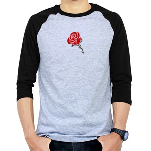 Kaos Raglan Rose are Red Hoodie 