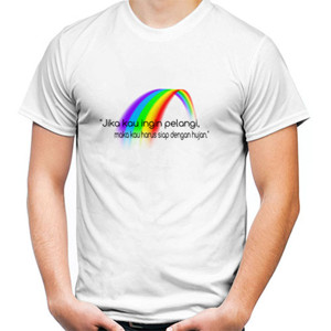 Kaos Kaos Pelangi Cotton Combed Red Mango