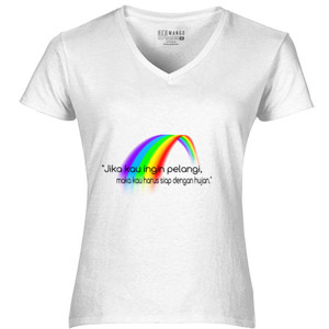 Kaos Kaos Pelangi Cotton Combed Red Mango