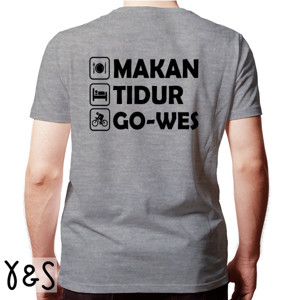 Kaos Kaos Pria Pencinta Sepeda Bahagia Design Belakang