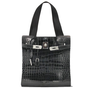 Tas Tote Fullprint Hermes Croco Black