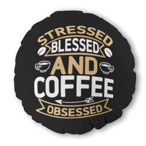 Bantal Bulat Coffee Obsessed