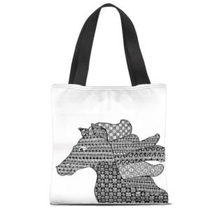 Tas Tote Fullprint Zentangle Horse