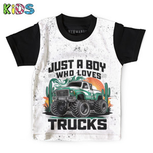 Kaos Anak Full-Print Just A Boy Who Loves Trucks