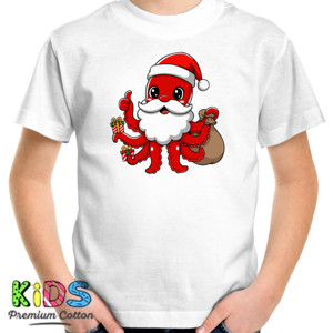 Kaos Kaos Natal Santa Octopus