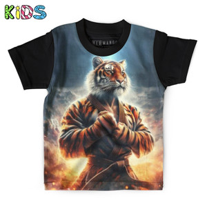 Kaos Anak Full-Print Tiger Warrior Spirit