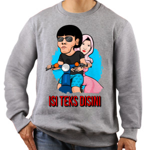 Jaket Sweater Kaos Luuc Dengan Custom Teks