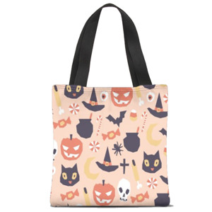 Tas Tote Fullprint Geometric Halloween Pattern