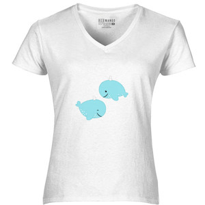 Kaos Whale - V-neck Wanita by Co_mbro