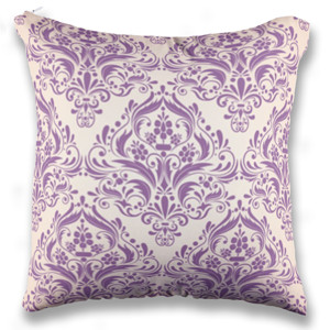 Bantal Pola Damask Ungu