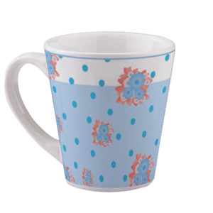 Mug Shabbychic Polkadot Blue Flower