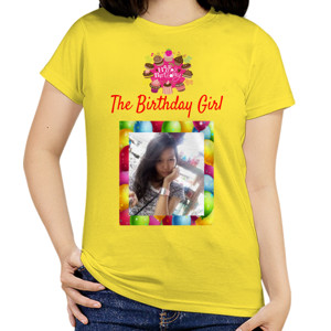 Kaos The Birthday Girl - Foto (Ganti dengan foto kamu)