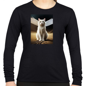 Kaos Kucing Putih Bersayap Lucu Menggemaskan Estetik