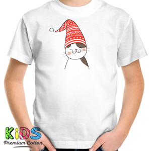 Kaos Kitty Cute Santa Claus Christmas  Tees