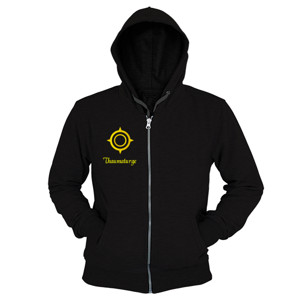 Hoodie Zipper Sweater Hoodie Pria Hitam THAUMATURGE - YELLOW