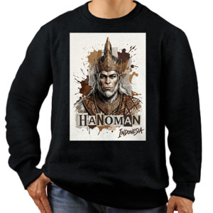 Jaket Sweater Kaos Hanoman Long Sleeve Black Tee