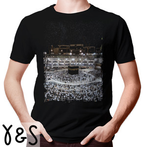 Kaos Raster Kaos Ka'bah Kabah Mekkah Islami Muslim