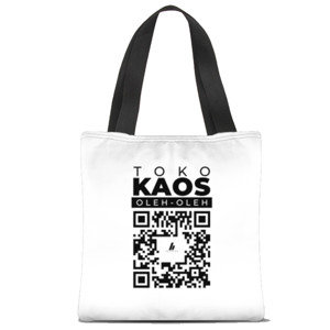 Tas Tote Fullprint Tote Bag QR Code Toko Kaos Oleh-Oleh ABUMUDA