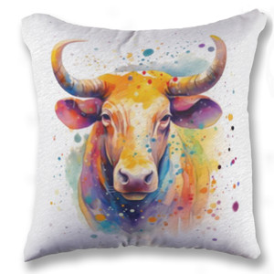 Bantal Bantal potret kerbau penuh warna