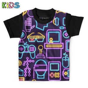 Kaos Anak Full-Print Baju Kaos Anak Cyber game