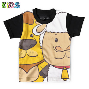 Kaos Anak Full-Print Singa dan domba