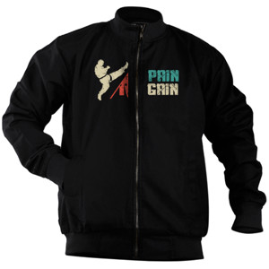 Jaket Bomber No Pain No Gain Kaos Tema Beladiri