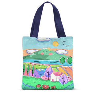 Tas Tote Fullprint Smiley scenery