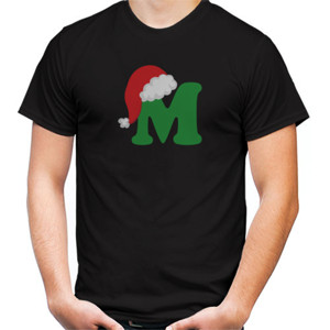 Kaos Christmas Letter M Alphabet Natal