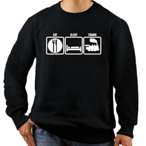 Jaket Sweater Eat Sleep Trains