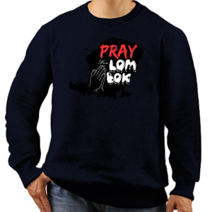 Jaket Sweater kaos pray for lombok 2018
