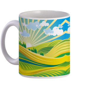 Mug SUNRISE LANDSCAPE VECTOR HD