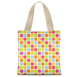 Tas Tote Fullprint kotak pattern