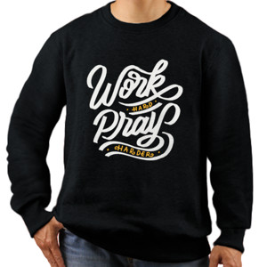 Jaket Sweater Motivasi - Work Hard Pray Harder