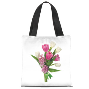 Tas Tote Fullprint Bouquet Flower Tote Bag 