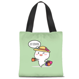 Tas Tote Fullprint Kuy Healing, Kuy Shopping!