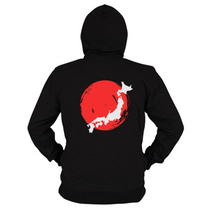 Hoodie Zipper Japan map