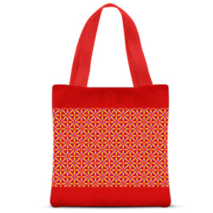 Tas Tote Fullprint TOTE POLA KOTAK PLUS MERAH