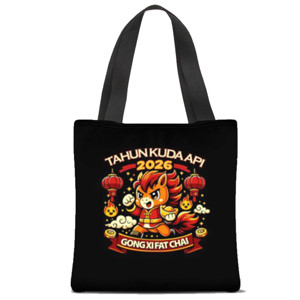 Tas Tote Fullprint Kaos Gong Xi Fat Chai 2026 – Tahun Kuda Api Fire H