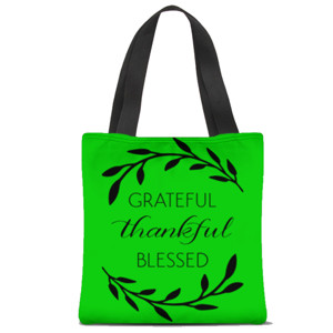Tas Tote Fullprint Grateful Thankful Blessed