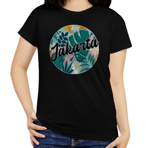Kaos Jakarta motif Tropic