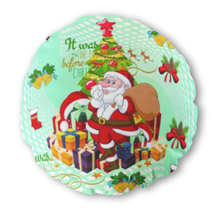 Bantal Bulat  Merry Chsristmas Santa Claus / Selamat hari natal