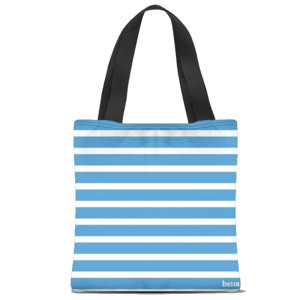 Tas Tote Fullprint Stripe Blue Tote Bag